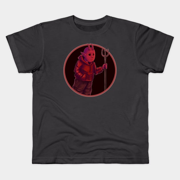 SAD DEVIL Kids T-Shirt by droidmonkey